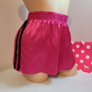 VTG Victoria's Secret Silky Satin Sporty Stripe Shorts Size M Pink